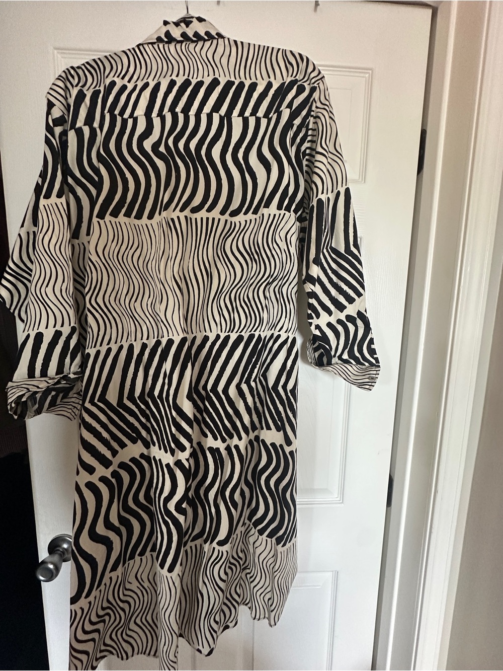 Marimekko Black & White Zebra Print Tie-Waist Shirt Dress - Picture 4 of 4